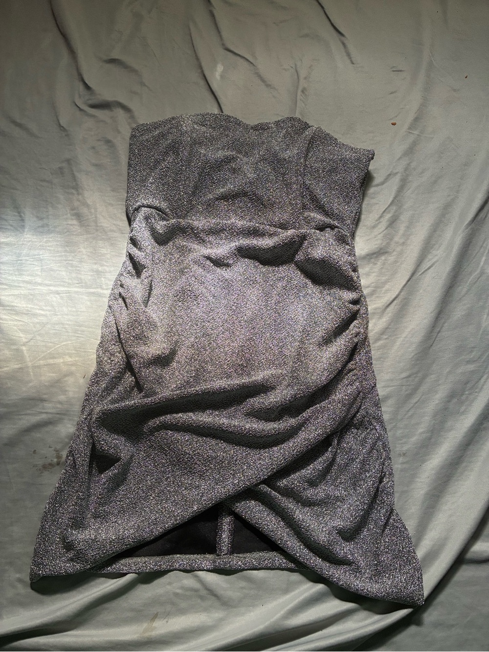 The Vintage Shop Sparkle Strapless Midi Dress in Charcoal